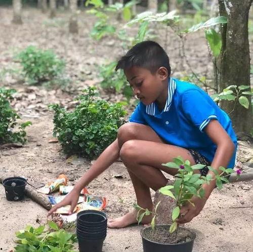 蓝色衣服网红小男孩,萌态可掬引关注